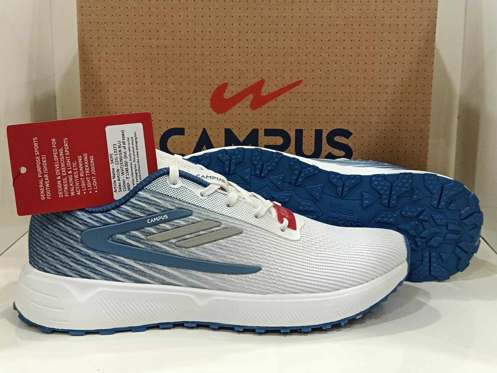 SKIPE 22G-13373 Lightweight Campus Gents Athletic Shoes WHT/ENS/GN